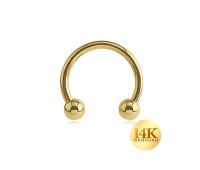 14K Gold Basic Titanium Circular Barbells Ball 14KY TCBB (MOQ 10 pcs)